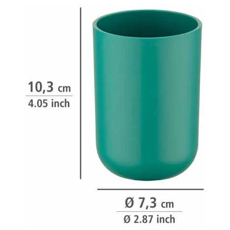 WENKO Gobelet Salle De Bain, Porte Brosse à Dent, Brasil, Plastique PET Incassable, ø7,3 X10,3 Cm, Vert 6 WENKO Gobelet Salle De Bain, Porte Brosse à Dent, Brasil, Plastique PET Incassable, ø7,3 X10,3 Cm, Vert – Image 4