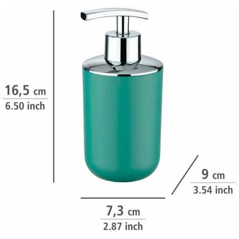 WENKO Distributeur Savon Liquide, Porte Savon Liquide, Brasil, Capacité 320 Ml, PET Incassable, 7.3x16.5x9 Cm, Vert 6 WENKO Distributeur Savon Liquide, Porte Savon Liquide, Brasil, Capacité 320 Ml, PET Incassable, 7.3x16.5x9 Cm, Vert – Image 4