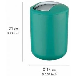 WENKO Mini Poubelle Salle De Bain, Poubelle à Couvercle Basculant Brasil, 2L, Plastique, 14x21x14 Cm, Vert 9 WENKO Mini Poubelle Salle De Bain, Poubelle à Couvercle Basculant Brasil, 2L, Plastique, 14x21x14 Cm, Vert -WENKO Soldes 16527269 3