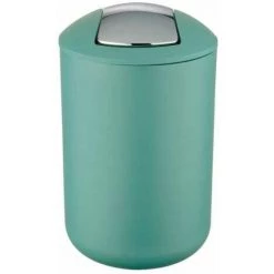 WENKO Poubelle Salle De Bain, Petite Poubelle Salle De Bain, Couvercle Basculant, Brasil L, Capacité 6,5L, Plastique PET Incassable, ø19,5x31 Cm, Vert -WENKO Soldes 16527270 5
