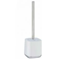 WENKO Brosse WC Masone, Plastique Sans BPA, 11x38x11 Cm, Blanc
