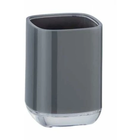 WENKO Porte Brosse à Dent Masone, Gobelet Brosse à Dent, Plastique Sans BPA, 5x10,5x7,5 Cm, Gris 3 WENKO Porte Brosse à Dent Masone, Gobelet Brosse à Dent, Plastique Sans BPA, 5x10,5x7,5 Cm, Gris