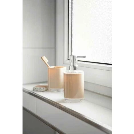 WENKO Porte Brosse à Dent Masone, Gobelet Brosse à Dent, Plastique Sans BPA, 5x10,5x7,5 Cm, Sable 5 WENKO Porte Brosse à Dent Masone, Gobelet Brosse à Dent, Plastique Sans BPA, 5x10,5x7,5 Cm, Sable – Image 3