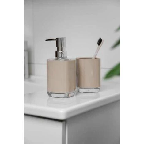 WENKO Porte Brosse à Dent Masone, Gobelet Brosse à Dent, Plastique Sans BPA, 5x10,5x7,5 Cm, Sable 7 WENKO Porte Brosse à Dent Masone, Gobelet Brosse à Dent, Plastique Sans BPA, 5x10,5x7,5 Cm, Sable – Image 5