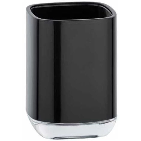 WENKO Porte Brosse à Dent Masone, Gobelet Brosse à Dent, Plastique Sans BPA, 5x10,5x7,5 Cm, Noir 3 WENKO Porte Brosse à Dent Masone, Gobelet Brosse à Dent, Plastique Sans BPA, 5x10,5x7,5 Cm, Noir