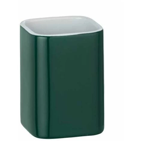WENKO Gobelet Salle De Bain Elmo, Porte Brosse à Dent, Céramique, 6,5x9x6,5 Cm, Vert 3 WENKO Gobelet Salle De Bain Elmo, Porte Brosse à Dent, Céramique, 6,5x9x6,5 Cm, Vert