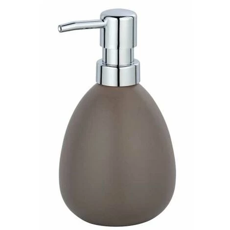 WENKO Distributeur Savon Liquide Polaris, Capacité 390 Ml, Céramique, 10x16,5x9,4 Cm, Taupe Mat 3 WENKO Distributeur Savon Liquide Polaris, Capacité 390 Ml, Céramique, 10x16,5x9,4 Cm, Taupe Mat