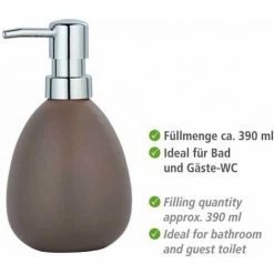 WENKO Distributeur Savon Liquide Polaris, Capacité 390 Ml, Céramique, 10x16,5x9,4 Cm, Taupe Mat 10 WENKO Distributeur Savon Liquide Polaris, Capacité 390 Ml, Céramique, 10x16,5x9,4 Cm, Taupe Mat -WENKO Soldes 16527336 4