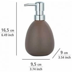 WENKO Distributeur Savon Liquide Polaris, Capacité 390 Ml, Céramique, 10x16,5x9,4 Cm, Taupe Mat 11 WENKO Distributeur Savon Liquide Polaris, Capacité 390 Ml, Céramique, 10x16,5x9,4 Cm, Taupe Mat -WENKO Soldes 16527336 5