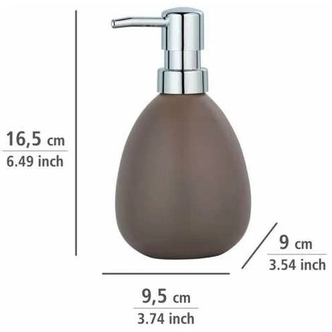 WENKO Distributeur Savon Liquide Polaris, Capacité 390 Ml, Céramique, 10x16,5x9,4 Cm, Taupe Mat 7 WENKO Distributeur Savon Liquide Polaris, Capacité 390 Ml, Céramique, 10x16,5x9,4 Cm, Taupe Mat – Image 5