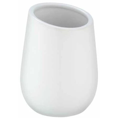 WENKO Porte Brosse à Dents Badi, Gobelet En Céramique à Surface Mate, Gobelet Salle De Bain Pour Le Rangement De Brosses à Dents Et Du Dentifrice, Céramique, Ø 8x11 cm, Blanc Mat 3 WENKO Porte Brosse à Dents Badi, Gobelet En Céramique à Surface Mate, Gobelet Salle De Bain Pour Le Rangement De Brosses à Dents Et Du Dentifrice, Céramique, Ø 8x11 cm, Blanc Mat