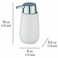WENKO Distributeur Savon Liquide Badi, Capacité 320 Ml, Céramique, 9,5x16x8 Cm, Blanc Mat 10 WENKO Distributeur Savon Liquide Badi, Capacité 320 Ml, Céramique, 9,5x16x8 Cm, Blanc Mat -WENKO Soldes 16527353 4