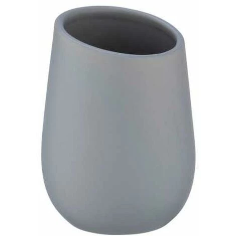 WENKO Porte Brosse à Dents Badi, Gobelet En Céramique à Surface Mate, Gobelet Salle De Bain Pour Le Rangement De Brosses à Dents Et Du Dentifrice, Céramique, Ø 8x11 cm, Gris Mat 3 WENKO Porte Brosse à Dents Badi, Gobelet En Céramique à Surface Mate, Gobelet Salle De Bain Pour Le Rangement De Brosses à Dents Et Du Dentifrice, Céramique, Ø 8x11 cm, Gris Mat