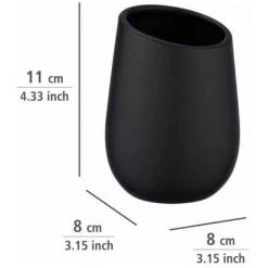 WENKO Porte Brosse à Dents Badi, Gobelet En Céramique à Surface Mate, Gobelet Salle De Bain Pour Le Rangement De Brosses à Dents Et Du Dentifrice, Céramique, Ø 8x11 cm, Noir Mat 10 WENKO Porte Brosse à Dents Badi, Gobelet En Céramique à Surface Mate, Gobelet Salle De Bain Pour Le Rangement De Brosses à Dents Et Du Dentifrice, Céramique, Ø 8x11 cm, Noir Mat -WENKO Soldes 16527361 4