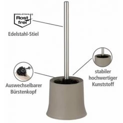 WENKO Brosse WC Basic, Brosse WC Noire, Excellent Rapport Qualité/Prix, Polypropylène, 14x38x14 Cm, Taupe -WENKO Soldes 16527375 2