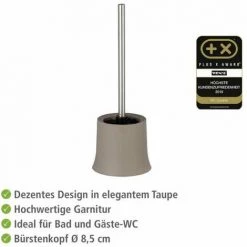 WENKO Brosse WC Basic, Brosse WC Noire, Excellent Rapport Qualité/Prix, Polypropylène, 14x38x14 Cm, Taupe -WENKO Soldes 16527375 3