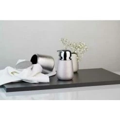 WENKO Gobelet Salle De Bain Glimma, Porte Brosse à Dent, Céramique Effet Paillette, Ø 8,5x10,5 Cm, Argenté -WENKO Soldes 16527376 3