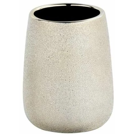 WENKO Gobelet Salle De Bain Glimma, Porte Brosse à Dent, Céramique Effet Paillette, Ø 8,5x10,5 Cm, Doré 3 WENKO Gobelet Salle De Bain Glimma, Porte Brosse à Dent, Céramique Effet Paillette, Ø 8,5x10,5 Cm, Doré