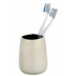 WENKO Gobelet Salle De Bain Glimma, Porte Brosse à Dent, Céramique Effet Paillette, Ø 8,5x10,5 Cm, Doré 5 WENKO Gobelet Salle De Bain Glimma, Porte Brosse à Dent, Céramique Effet Paillette, Ø 8,5x10,5 Cm, Doré -WENKO Soldes 16527380 2