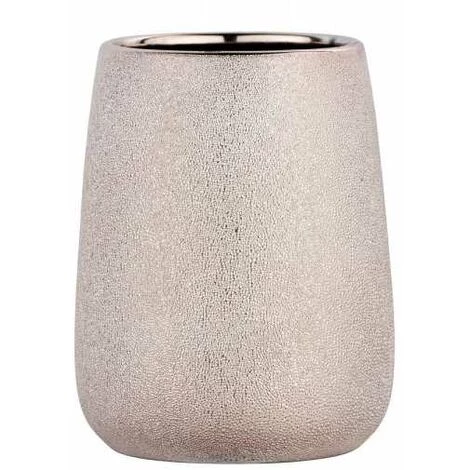 WENKO Gobelet Salle De Bain Glimma, Porte Brosse à Dent, Céramique Effet Paillette, Ø 8,5x10,5 Cm, Cuivré 4 WENKO Gobelet Salle De Bain Glimma, Porte Brosse à Dent, Céramique Effet Paillette, Ø 8,5x10,5 Cm, Cuivré – Image 2