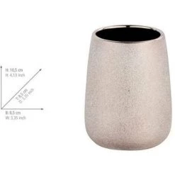WENKO Gobelet Salle De Bain Glimma, Porte Brosse à Dent, Céramique Effet Paillette, Ø 8,5x10,5 Cm, Cuivré 9 WENKO Gobelet Salle De Bain Glimma, Porte Brosse à Dent, Céramique Effet Paillette, Ø 8,5x10,5 Cm, Cuivré -WENKO Soldes 16527384 4