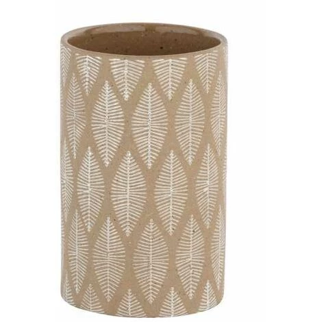 WENKO Porte Brosse à Dent Tupian, Gobelet Salle De Bain, Céramique, Ø 7x12 Cm, Beige 3 WENKO Porte Brosse à Dent Tupian, Gobelet Salle De Bain, Céramique, Ø 7x12 Cm, Beige
