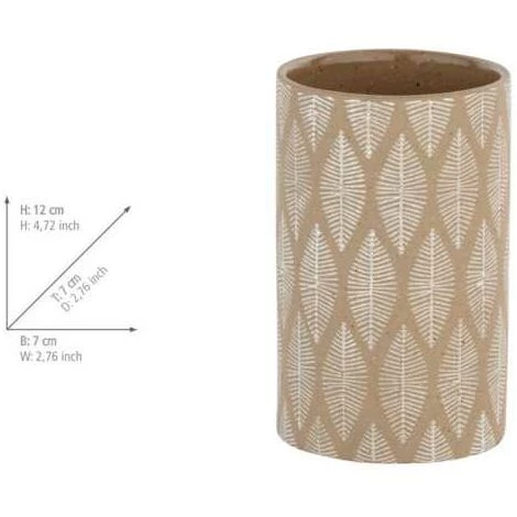 WENKO Porte Brosse à Dent Tupian, Gobelet Salle De Bain, Céramique, Ø 7x12 Cm, Beige 6 WENKO Porte Brosse à Dent Tupian, Gobelet Salle De Bain, Céramique, Ø 7x12 Cm, Beige – Image 4