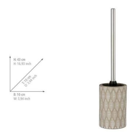 WENKO Porte Brosse WC Tupian, Brosse WC Noire, Céramique, Ø 10x43 Cm, Beige 5 WENKO Porte Brosse WC Tupian, Brosse WC Noire, Céramique, Ø 10x43 Cm, Beige – Image 3