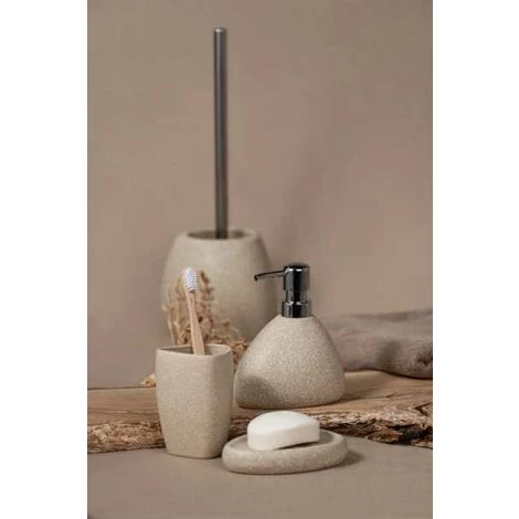 WENKO Distributeur Savon Liquide Pion, Capacité 360 Ml, Céramique, 11,5x14,5x9 Cm, Beige 4 WENKO Distributeur Savon Liquide Pion, Capacité 360 Ml, Céramique, 11,5x14,5x9 Cm, Beige – Image 2