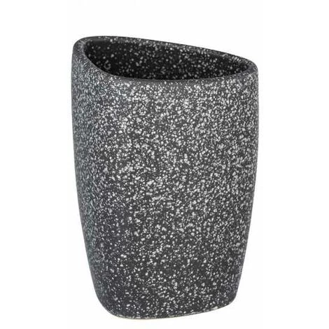 WENKO Gobelet Salle De Bain Pion, Porte Brosse à Dent, Céramique, 7,6x10,9x7,4 Cm, Gris 3 WENKO Gobelet Salle De Bain Pion, Porte Brosse à Dent, Céramique, 7,6x10,9x7,4 Cm, Gris