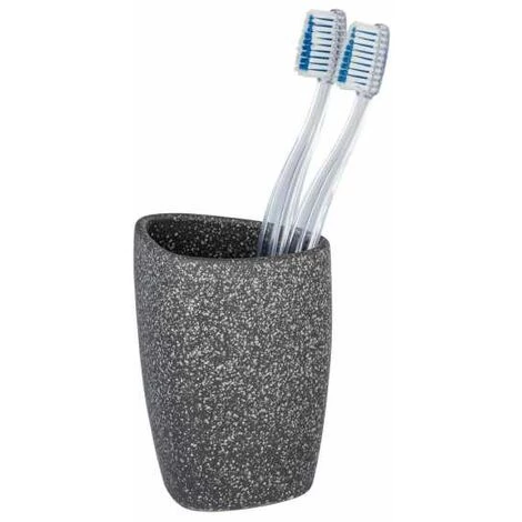 WENKO Gobelet Salle De Bain Pion, Porte Brosse à Dent, Céramique, 7,6x10,9x7,4 Cm, Gris 4 WENKO Gobelet Salle De Bain Pion, Porte Brosse à Dent, Céramique, 7,6x10,9x7,4 Cm, Gris – Image 2