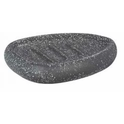 WENKO Porte Savon Céramique, Porte Savon Pion, Céramique, 12,5x2,5x9 Cm, Gris