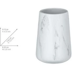 WENKO Gobelet Salle De Bain Adrada, Porte Brosse à Dent, Céramique Aspect Marbre, Ø 8,5x12 Cm, Blanc - Gris 9 WENKO Gobelet Salle De Bain Adrada, Porte Brosse à Dent, Céramique Aspect Marbre, Ø 8,5x12 Cm, Blanc - Gris -WENKO Soldes 16527414 4