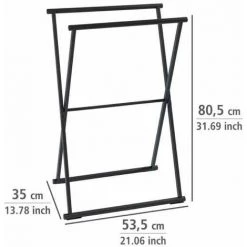 WENKO Porte-serviettes Salle De Bain Sur Pied Lava, Porte Serviette Pliable, Acier Verni , 53,5x80,5x35 Cm, Noir Mat 9 WENKO Porte-serviettes Salle De Bain Sur Pied Lava, Porte Serviette Pliable, Acier Verni , 53,5x80,5x35 Cm, Noir Mat -WENKO Soldes 16527429 3