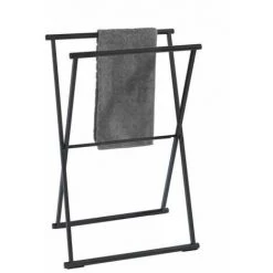 WENKO Porte-serviettes Salle De Bain Sur Pied Lava, Porte Serviette Pliable, Acier Verni , 53,5x80,5x35 Cm, Noir Mat 11 WENKO Porte-serviettes Salle De Bain Sur Pied Lava, Porte Serviette Pliable, Acier Verni , 53,5x80,5x35 Cm, Noir Mat -WENKO Soldes 16527429 5