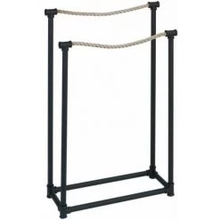 WENKO Porte Serviette Salle De Bain Sur Pied Osuna, Porte Serviette Noir, Métal - Corde, 50,5x85,5x20 Cm, Noir