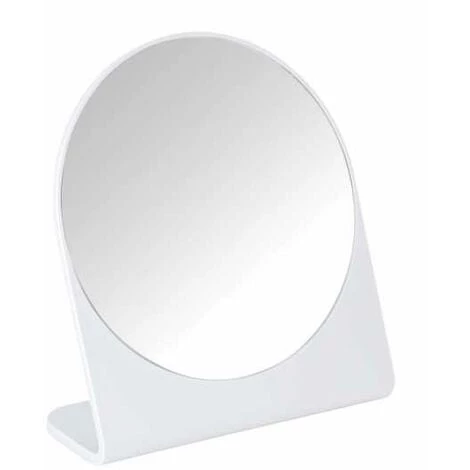 WENKO Miroir Rond Salle De Bain Marcon, Petit Miroir Sur Pied à Poser, Plastique, Ø17 Cm, Blanc 3 WENKO Miroir Rond Salle De Bain Marcon, Petit Miroir Sur Pied à Poser, Plastique, Ø17 Cm, Blanc