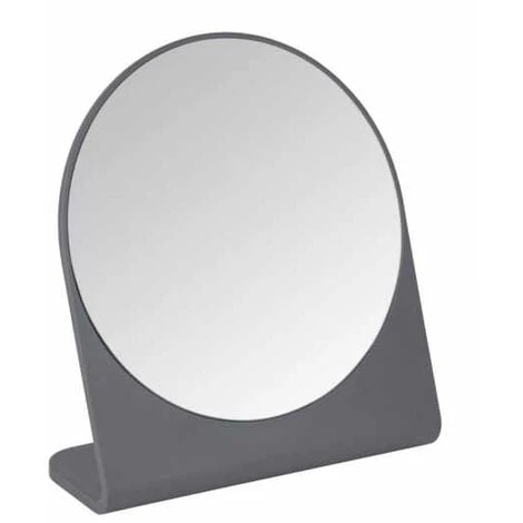 WENKO Miroir Rond Salle De Bain Marcon, Petit Miroir Sur Pied à Poser, Plastique, Ø17 Cm, Anthracite 3 WENKO Miroir Rond Salle De Bain Marcon, Petit Miroir Sur Pied à Poser, Plastique, Ø17 Cm, Anthracite