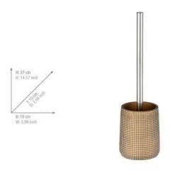 WENKO Porte Brosse WC Ohrid, Brosse WC Noire Et Manche Chromé, Polyrésine, Ø 10x37 Cm, Gris 10 WENKO Porte Brosse WC Ohrid, Brosse WC Noire Et Manche Chromé, Polyrésine, Ø 10x37 Cm, Gris -WENKO Soldes 16527486 4