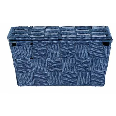 WENKO Panier De Rangement Salle De Bain Avec Couvercle Adria, Petite Boite De Rangement, Polypropylène, 19x14x10 Cm, Bleu Foncé 4 WENKO Panier De Rangement Salle De Bain Avec Couvercle Adria, Petite Boite De Rangement, Polypropylène, 19x14x10 Cm, Bleu Foncé – Image 2