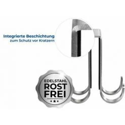 WENKO Crochet Double De Paroi De Douche Vieste Duo, Crochet Paroi De Douche Pour Suspendre Peignoirs Et Serviettes, Acier Inoxydable, 5,5x6x7 Cm, Mat -WENKO Soldes 16527493 5