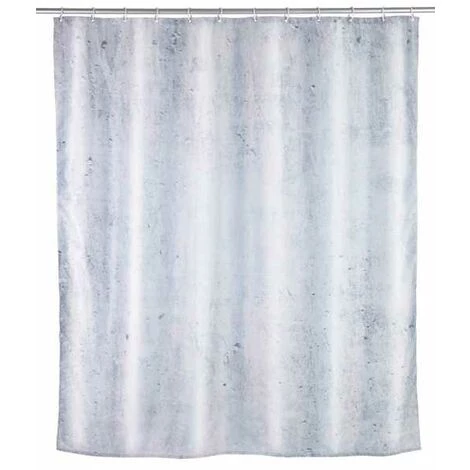 WENKO Rideau De Douche Original Concrete, Rideau De Douche Lavable En Machine Et Waterproof, 12 Anneaux Rideau De Douche En Plastique Blanc Inclus, 100% Polyester Effet Béton, 180x200 Cm, Gris 3 WENKO Rideau De Douche Original Concrete, Rideau De Douche Lavable En Machine Et Waterproof, 12 Anneaux Rideau De Douche En Plastique Blanc Inclus, 100% Polyester Effet Béton, 180x200 Cm, Gris