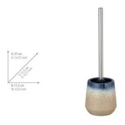 WENKO Porte Brosse WC Palace, Brosse WC Noire, Céramique, Ø 11,5x37 Cm, Multicolore -WENKO Soldes 16527501 3