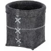 WENKO Panier Feutrine Mara, Panier De Rangement En Feutre S, Vide Poche, Polyester, 15x15 Cm, Anthracite