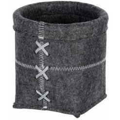 WENKO Panier Feutrine Mara, Panier De Rangement En Feutre S, Vide Poche, Polyester, 15x15 Cm, Anthracite