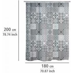 WENKO Rideau De Douche Original Portugal, Rideau De Douche 180x200 Cm, Lavable En Machine Et Waterproof, 12 Anneaux Rideau De Douche En Plastique Blanc Inclus, Polyester, 180x200 Cm, Gris - Blanc 11 WENKO Rideau De Douche Original Portugal, Rideau De Douche 180x200 Cm, Lavable En Machine Et Waterproof, 12 Anneaux Rideau De Douche En Plastique Blanc Inclus, Polyester, 180x200 Cm, Gris - Blanc -WENKO Soldes 16527513 5