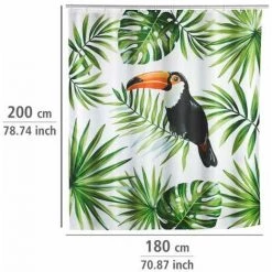 WENKO Rideau De Douche Original Tucan, Rideau De Douche 180x200 Cm, Lavable En Machine Et Waterproof, 12 Anneaux Rideau De Douche En Plastique Blanc Inclus, Polyester, 180x200 Cm, Multicolore 11 WENKO Rideau De Douche Original Tucan, Rideau De Douche 180x200 Cm, Lavable En Machine Et Waterproof, 12 Anneaux Rideau De Douche En Plastique Blanc Inclus, Polyester, 180x200 Cm, Multicolore -WENKO Soldes 16527522 5