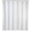 WENKO Rideau De Douche Blanc Uni, Rideau De Douche 240x180 Cm, Imperméable à L'eau, 16 Anneaux Rideau De Douche En Plastique Blanc Inclus, PEVA Matériau Recyclé Et Recyclable, 240x180 Cm, Blanc