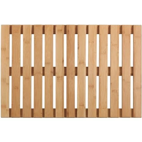 WENKO Caillebotis Douche Bois, Caillebotis Exterieur, Tapis Bambou Salle De Bain, Bambou, 40x60 Cm, Marron 3 WENKO Caillebotis Douche Bois, Caillebotis Exterieur, Tapis Bambou Salle De Bain, Bambou, 40x60 Cm, Marron
