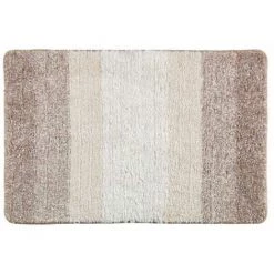 WENKO Tapis De Bain Luso, Tapis Salle De Bain Antidérapant, épaisseur 18 Mm, Polyester Microfibre, 90x60 Cm, Beige